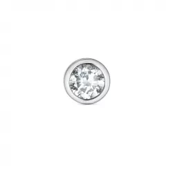 1 x 0,12 ct diamant solitäreörhängestift i 14 karat vitguld med diamant 