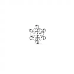 1 x 0,03 ct solitäreörhängestift i 14 karat vitguld med diamant 
