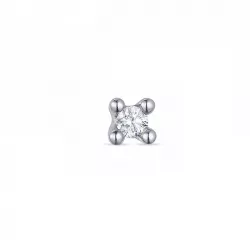 1 x 0,05 ct solitäreörhängestift i 14 karat vitguld med diamant 