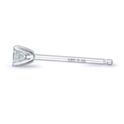 1 x 0,06 ct diamant solitäreörhängestift i 14 karat vitguld med diamant 