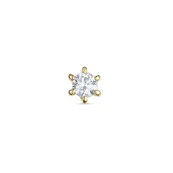 1 x 0,04 ct solitäreörhängestift i 14 karat guld med diamant