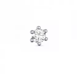 1 x 0,07 ct diamant solitäreörhängestift i 14 karat vitguld med diamant 
