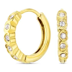 14 mm vattentät zirkon creol i förgyllt stål - OCEANA