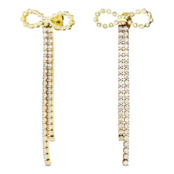 vattentät rosett zirkon kedja örhängen i förgyllt stål - OCEANA