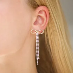 vattentät rosett zirkon kedja örhängen i förgyllt stål - OCEANA