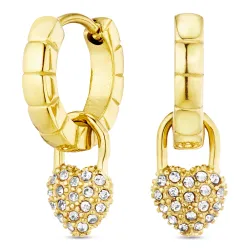 vattentät hjärta zirkon creol i förgyllt stål - OCEANA