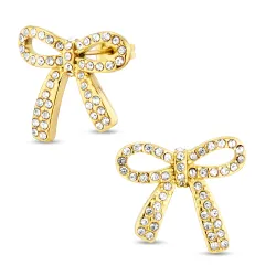 vattentät rosett zirkon örhängen i förgyllt stål - OCEANA