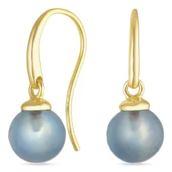 örhängen i 9 karat guld med akvamarin