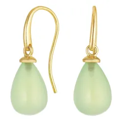 örhängen i 9 karat guld med prehnite