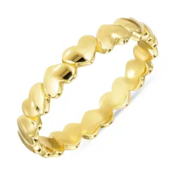 hjärta ring i förgyllt silver