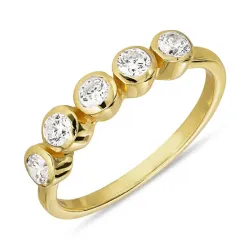 zirkon ring i förgyllt silver - Bubbly Sparkle