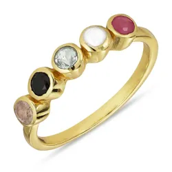 multifärgat ring i förgyllt silver - Bubbly Twist