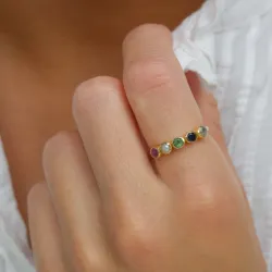 multifärgat ring i förgyllt silver - Bubbly Twist