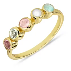 multifärgat ring i silver - Bubbly Twist