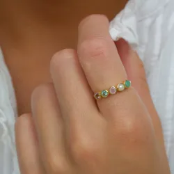 multifärgat ring i silver - Bubbly Twist