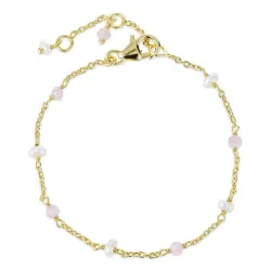 rosa kvarts armband i förgyllt silver  x 