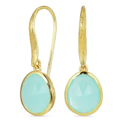 aqua kristal örhängen i förgyllt silver - Loom Stones