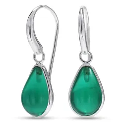 droppe aqua kristal örhängen i silver - Loom Stones