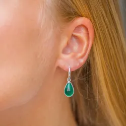 droppe aqua kristal örhängen i silver - Loom Stones