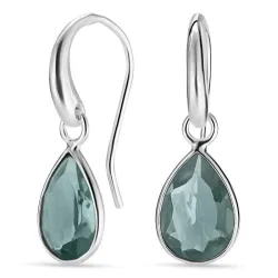 droppe aqua kristal örhängen i silver