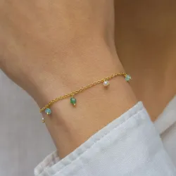 sten armband i förgyllt silver  x   - Loom Stones