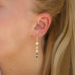 långa lila kedja örhängen i förgyllt silver - Loom Stones