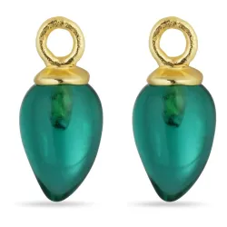 aqua kristal hängen till örhängen i förgyllt silver - Mix & Match