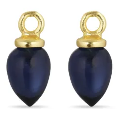 syntetisk blå safir hängen till örhängen i förgyllt silver - Mix & Match