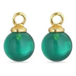 8 mm aqua kristal hängen till örhängen i förgyllt silver - Mix & Match