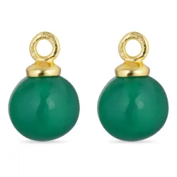 grön onyx hängen till örhängen i förgyllt silver - Mix & Match