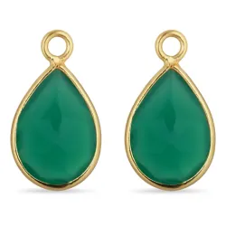 droppe aqua kristal hängen till örhängen i förgyllt silver - Mix & Match