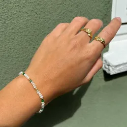 sten armband i förgyllt silver  x   - Loom Stones