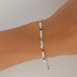 sten armband i förgyllt silver  x   - Loom Stones