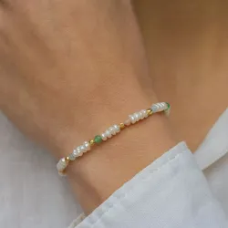 sten armband i förgyllt silver  x   - Loom Stones