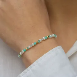 sten armband i förgyllt silver  x   - Loom Stones