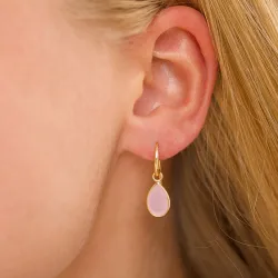 droppe rosa krystal örhängen i förgyllt silver