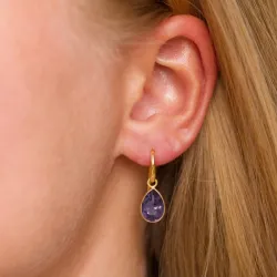 droppe lila ametist örhängen i förgyllt silver - Loom Stones