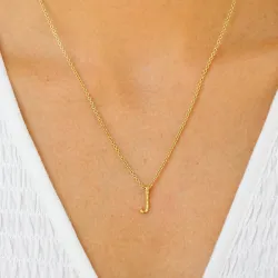 bokstav j hängen med halskedja i förgyllt silver - My Letter