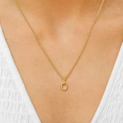 bokstav o hängen med halskedja i förgyllt silver - My Letter