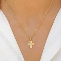 12,5 x 14,5 mm dagmarkors hängen i förgyllt silver - Amoré