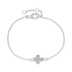 10 x 8,5 mm dagmarkors armband i silver - Amoré