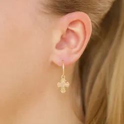 12 mm dagmarkors creol i förgyllt silver - Amoré