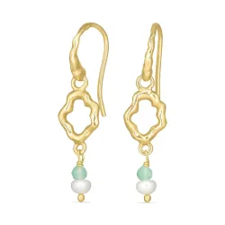 blå jadesten örhängen i förgyllt silver - Loom Stones