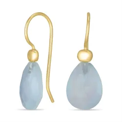 akvamarin örhängen i förgyllt silver - Loom Stones