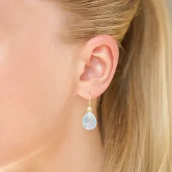 akvamarin örhängen i förgyllt silver - Loom Stones