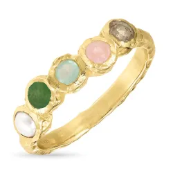 multifärgat ring i förgyllt silver - Bubbly Twist