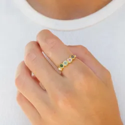 multifärgat ring i förgyllt silver - Bubbly Twist