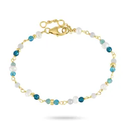 blå armband i förgyllt silver - Loom Stones