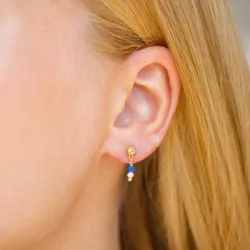 blå jadesten örhängen i förgyllt silver - Loom Stones