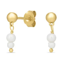vit pärla örhängen i förgyllt silver